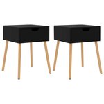 vidaXL Tables de chevet 2 Pièces Noir brillant 40x40x56cm Bois ingénierie