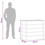 vidaXL Jardinière surélevée Marron 100 x 50 x 91 cm WPC et Aluminium
