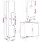 vidaXL Ensemble de meubles de salle de bain 3 Pièces gris béton