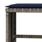 vidaXL Tabourets de jardin avec coussins lot de 4 gris résine tressée