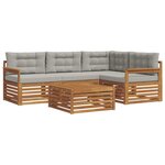 vidaXL Ensemble de canapés d'extérieur 5 pc Gris Naturel et Clair