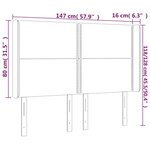 vidaXL Tête de lit à LED Vert foncé 147x16x118/128 cm Velours