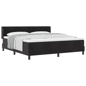 vidaXL Lit à ressorts avec matelas Noir 200 x 180 cm Polyester