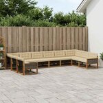 vidaXL Ensemble de canapés d'extérieur 10 pc Naturel et Beige