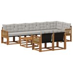 vidaXL Ensemble de canapés d'extérieur 9 pc Naturel et gris clair