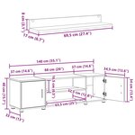 vidaXL Ensemble meuble TV 4 Pièces Bois Ancien Bois d'ingénierie