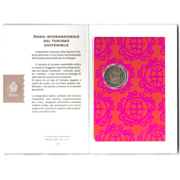 2 euros commémorative Saint Marin 2017 - Tourisme en coffret BU.