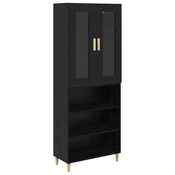 vidaXL Haut Armoire Chêne noir 69 5 x 34 x 180 cm