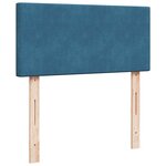 vidaXL Cadre de lit ottoman avec matelas bleu foncé 100x200 cm velours