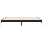 vidaXL Cadre de lit noir 200x200 cm bois d'ingénierie et métal