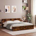 vidaXL Cadre de lit sans matelas chêne fumé 200x200 cm