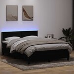 vidaXL Sommier à lattes de lit avec matelas et LED noir 160x210 cm velours