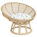 vidaXL Coussin rond à motif de feuilles Ø 60 x11 cm tissu oxford