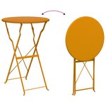 Set de bistro pliable 3 pièces jaune moutarde en acier