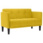 vidaXL Canapé deux places Jaune 111 cm Velours
