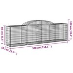 vidaXL Paniers à gabions arqués 11 Pièces 300x50x80/100 cm fer galvanisé