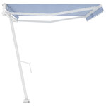 vidaXL Auvent automatique sur pied 500x350 cm Bleu/Blanc