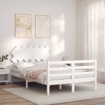 vidaXL Cadre de lit sans matelas blanc 120x200 cm bois massif