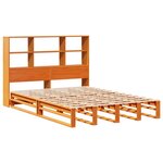 vidaXL Lit bibliothèque sans matelas cire marron 135x190cm bois massif