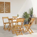 vidaXL Chaises de jardin pliantes 4 Pièces Naturel 40 x 53 x 80 cm