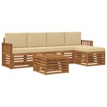vidaXL Ensemble de canapés d'extérieur 6 pc Naturel et Beige