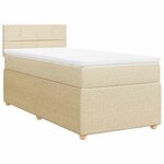 vidaXL Sommier à lattes de lit avec matelas Crème 90x200 cm Tissu