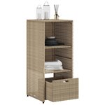 vidaXL Armoire de rangement de jardin beige 50x55x115cm résine tressée
