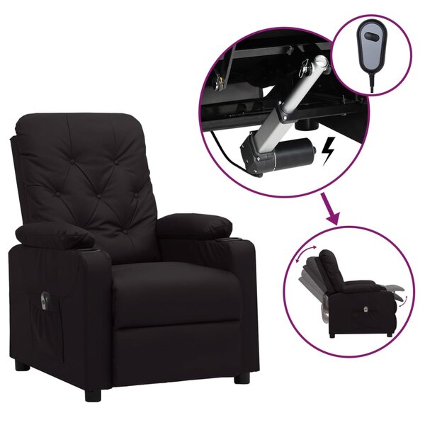 vidaXL Fauteuil inclinable électrique Noir Similicuir