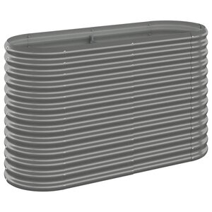 vidaXL Lit surélevé de jardin Acier enduit de poudre 114x40x68 cm gris