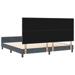 vidaXL Lit à ressorts avec tête de lit Gris foncé 200 x 200 cm Velours