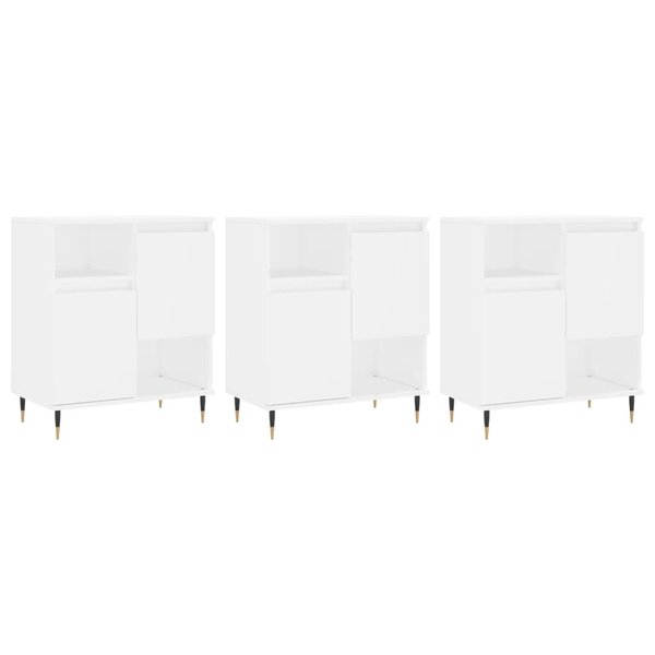 vidaXL Buffets 3 Pièces Blanc Bois d'ingénierie