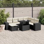 vidaXL Salon de jardin 8 Pièces avec coussins noir résine tressée