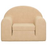 vidaXL Canapé-lit pour enfants crème peluche douce