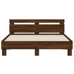 vidaXL Cadre de lit avec LED sans matelas chêne marron 140x190 cm