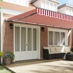 vidaXL Auvent Rétractable Rouge et Blanc 600 × 350 cm