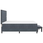 vidaXL Lit à ressorts avec matelas Gris foncé 180 x 200 cm Velours