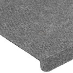 vidaXL Tapis d'escalier autocollants 15 Pièces 65x24 5x3 5 cm Gris