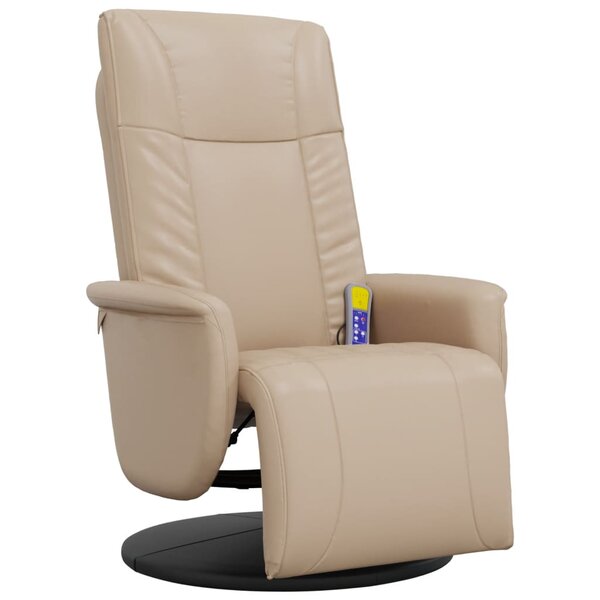 vidaXL Fauteuil inclinable de massage repose-pieds cappuccino