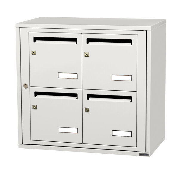 Bloc collectif leabox.com  2x2  grade 3  simple face  intérieur  mural  Blanc pur RAL 9010 finition brillante