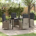 vidaXL Ensemble de salle à manger pour jardin 5 Pièces Gris clair