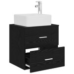 vidaXL Vanité de lavabo mural Chêne noir 49 5 x 41 x 63 cm
