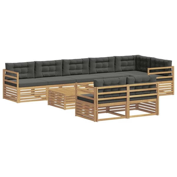 vidaXL Ensemble de canapés d'extérieur 9 pc Blanc et anthracite
