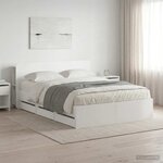 vidaXL Cadre de lit avec rangement avec tête de lit Blanc 150 x 200 cm