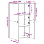 vidaXL Armoire de classement blanc 60x32x115 cm bois d'ingénierie