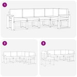 vidaXL Ensemble de canapés d'extérieur 5 Pièces Blanc et crème