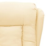 vidaXL Fauteuil de massage électrique Crème Similicuir