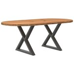 vidaXL Table à manger marron clair bois de chêne massif ovale