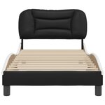 vidaXL Cadre de lit sans matelas Hvar noir et blanc 90x190 cm similicuir