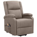 vidaXL Fauteuil de massage Taupe Tissu