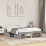 vidaXL Cadre de lit sans matelas sonoma gris 120x200cm bois ingénierie